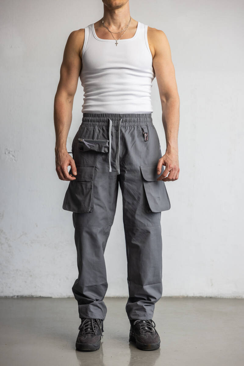 Utility Cargo Pants Concrete Grey - Military inspired trousers with pockets