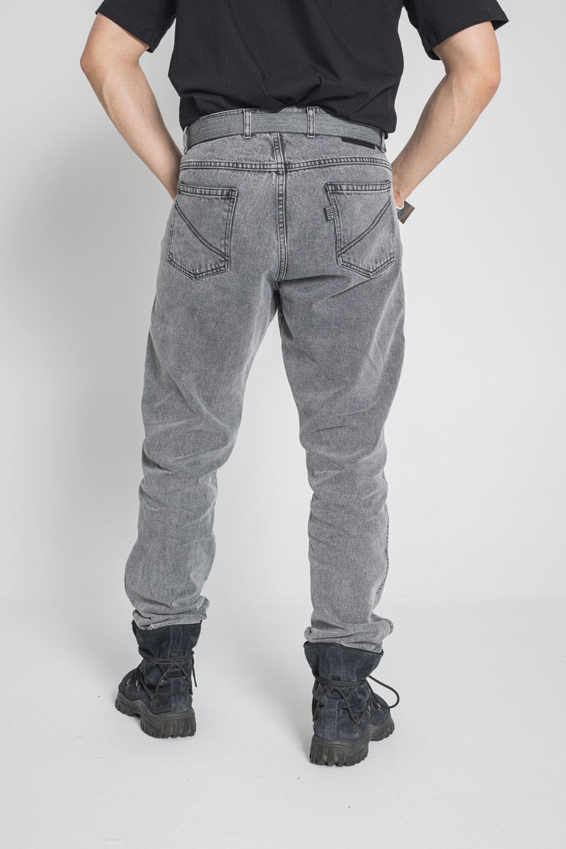 Gesteppter loser Denim - Washed Grey