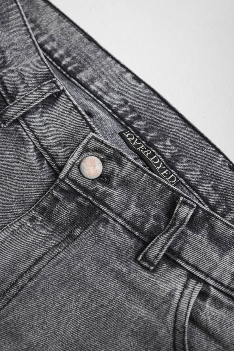 Gesteppter loser Denim - Washed Grey