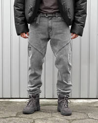 Gesteppter loser Denim - Washed Grey