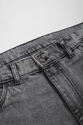 Gesteppter loser Denim - Washed Grey