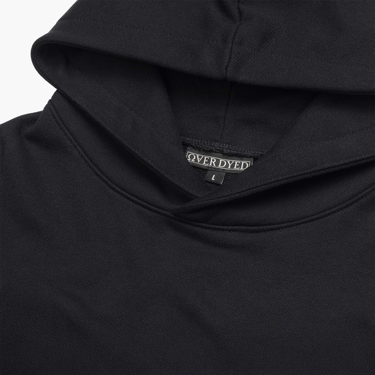 OVD Disc Logo Hoodie - Jet Black - Szeroka bluza z kapturem o minimalistycznym kroju oversize