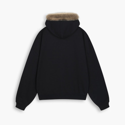 HEAVY FUR ZIP HOODIE - Onyx Black