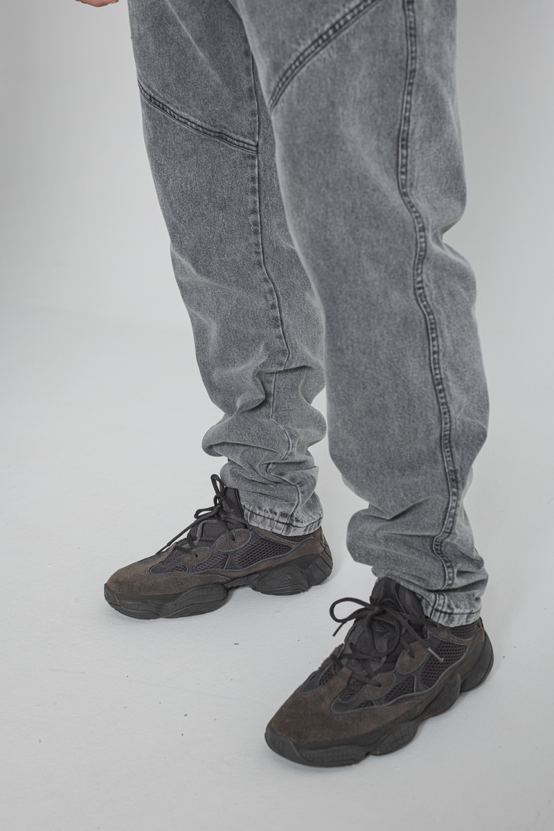 Stitched Loose Denim -  Washed Grey