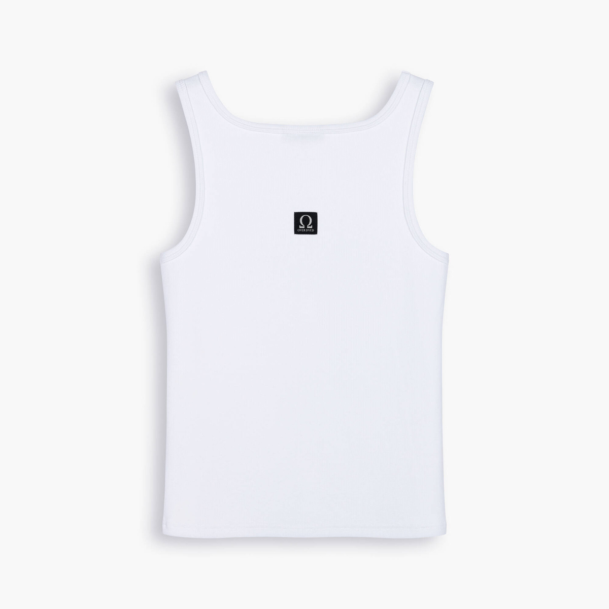 Heavyweight Ribbed Tank Top - Pure White - Biały prążkowany podkoszulek z grubej bawełny z elastanem