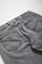 Stitched Loose Denim -  Washed Grey