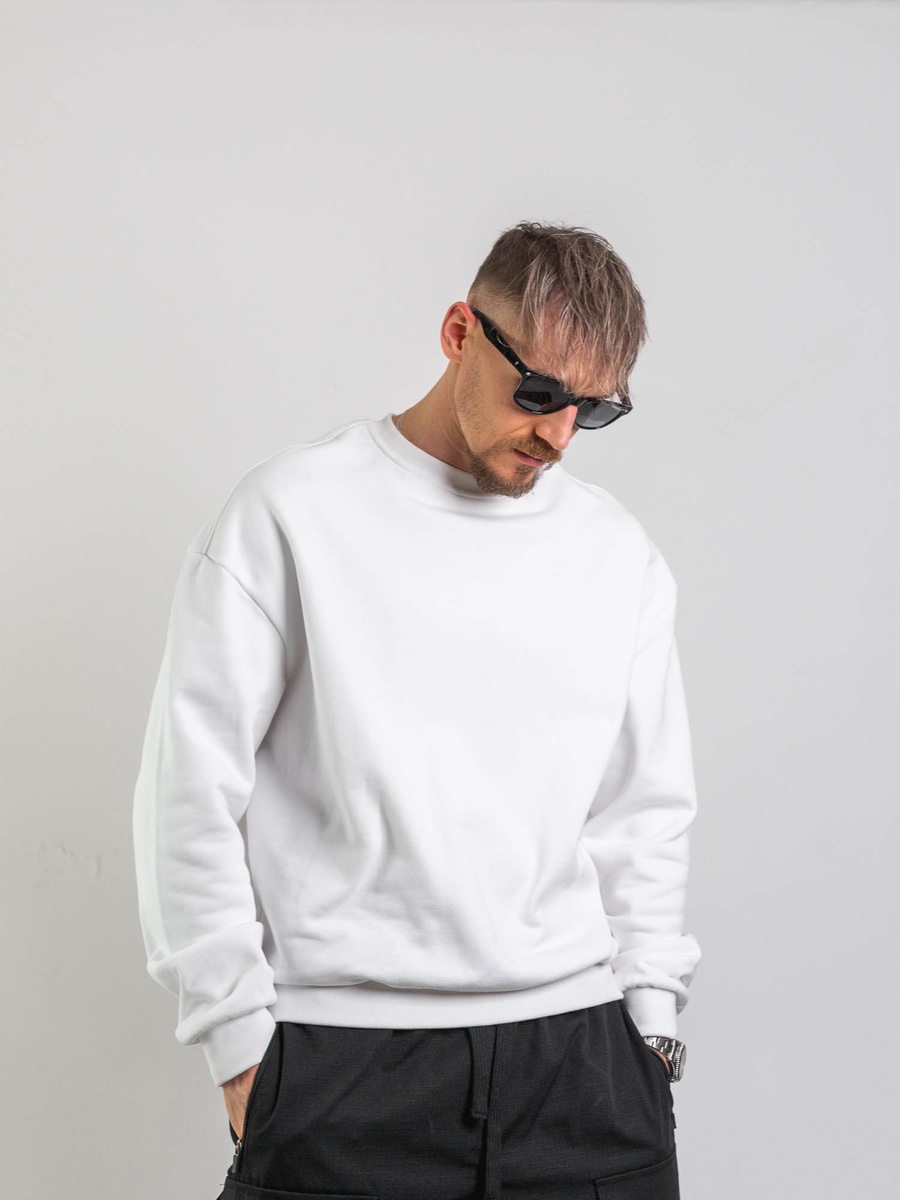 HEAVY AESTHETIC LOGO CREW - Pure White