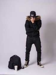 HEAVY FUR ZIP HOODIE - Onyx Black