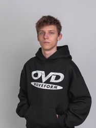 OVD Disc Logo Hoodie - Jet Black - Szeroka bluza z kapturem o minimalistycznym kroju oversize
