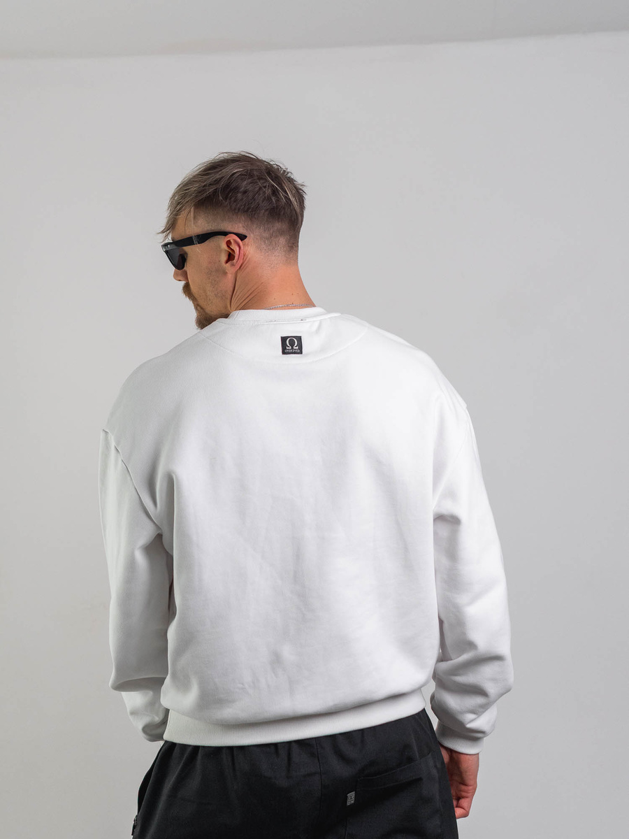 HEAVY AESTHETIC LOGO CREW - Pure White
