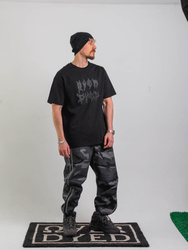 OVD Bark Logo Luźna koszulka z grubej bawełny, nadruk reflective, oversize