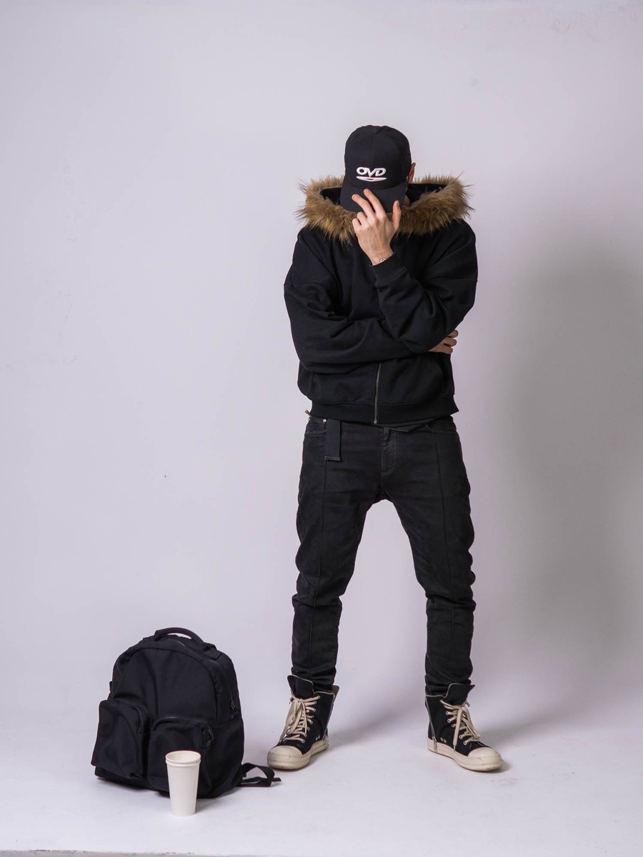 HEAVY FUR ZIP HOODIE - Onyx Black