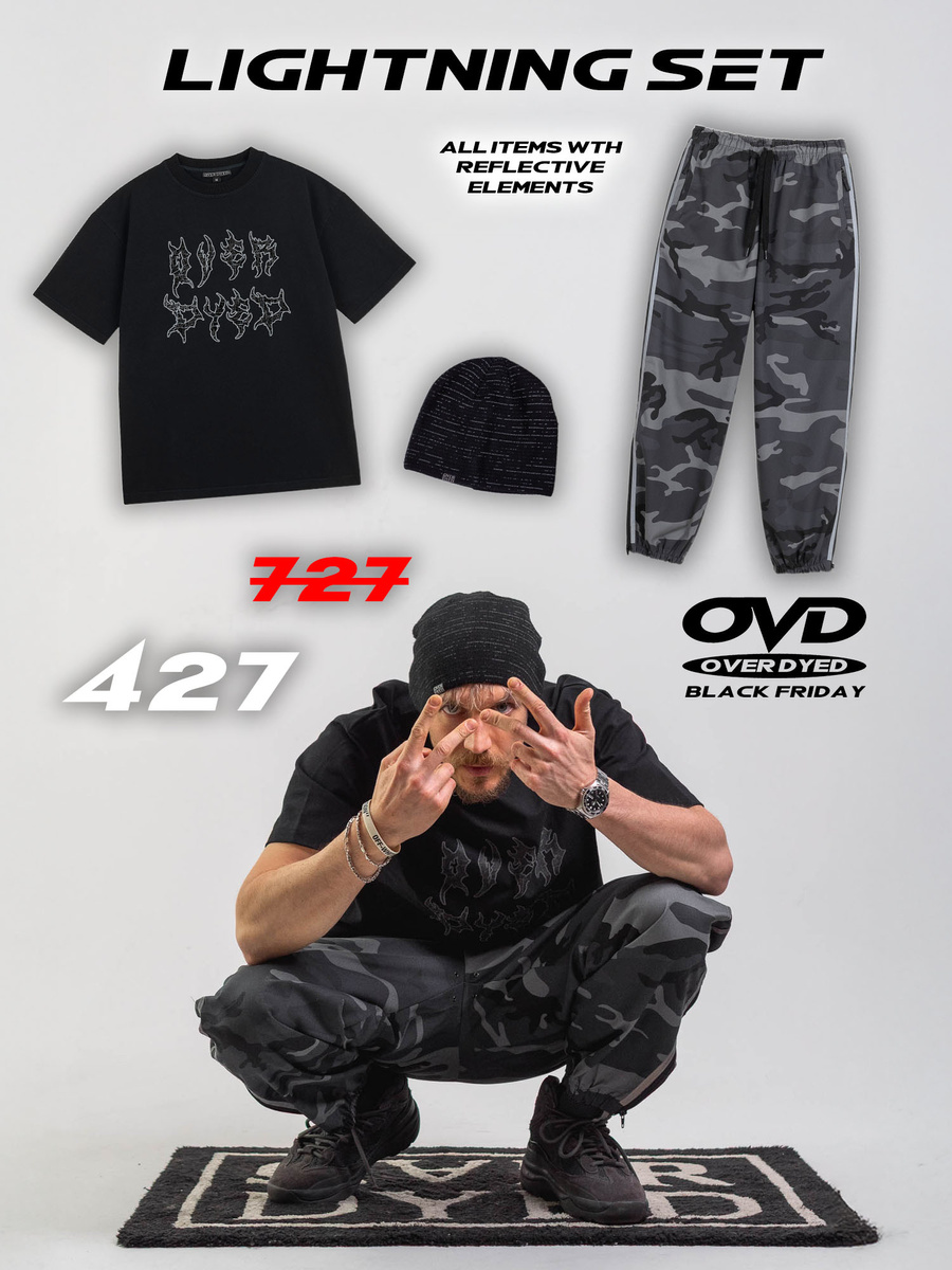 LIGHTNING SET - KOSZULKA + SPODNIE + CZAPKA 3x REFLECTIVE