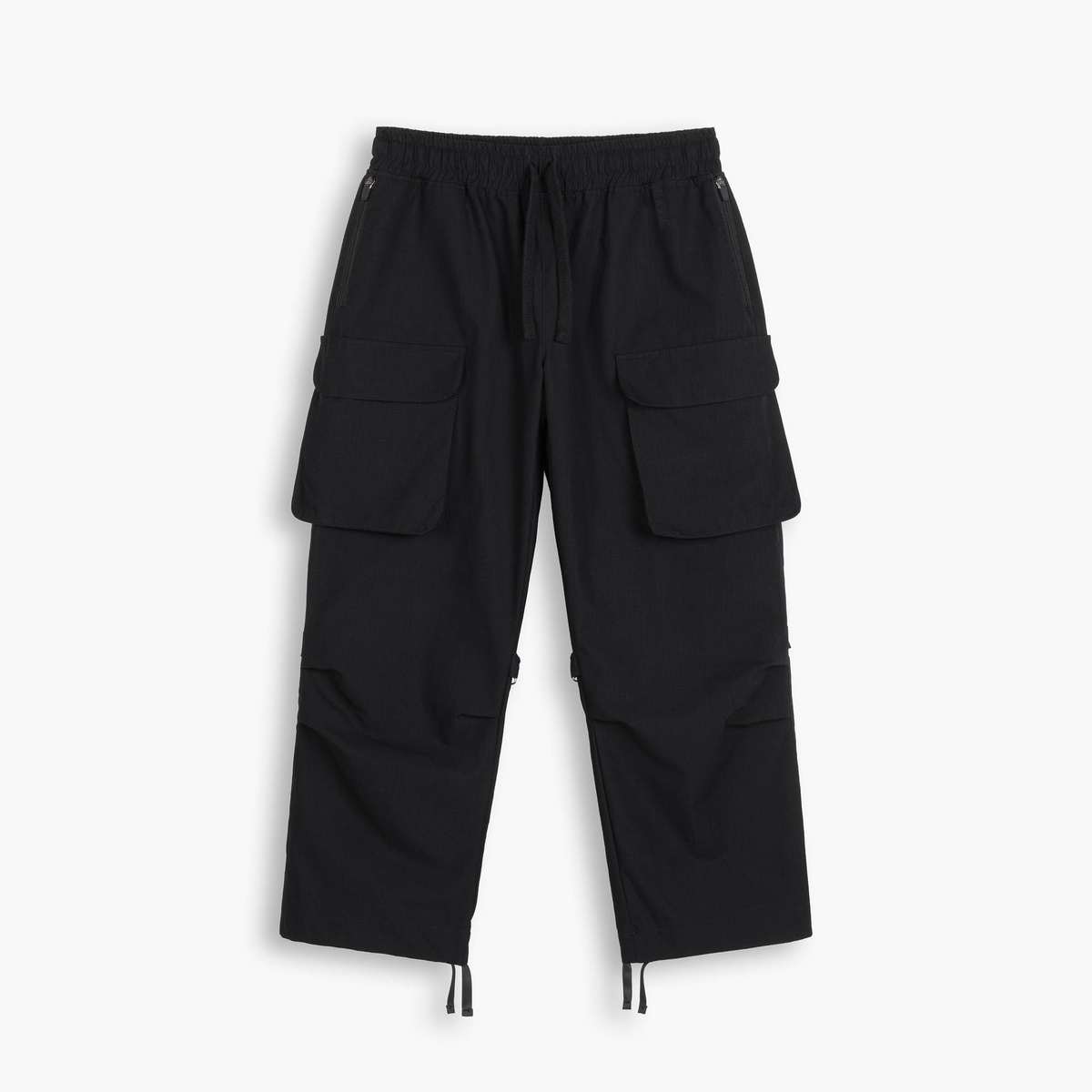 Modular Cargo Pants Jet Black- Szerokie Bojówki typu Cargo z kieszeniami i regulacją