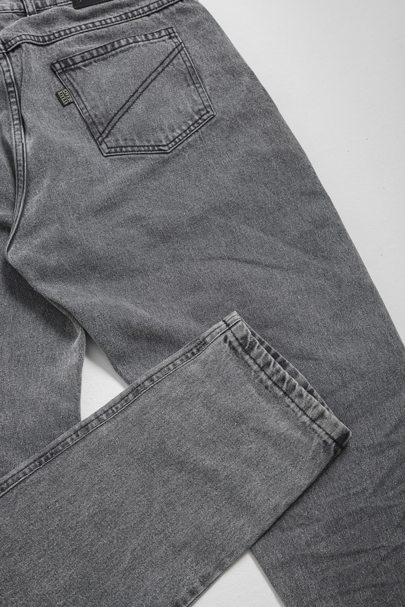 Stitched Loose Denim -  Washed Grey