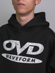 OVD Disc Logo Hoodie - Jet Black - Szeroka bluza z kapturem o minimalistycznym kroju oversize