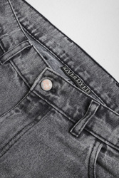 Stitched Loose Denim -  Washed Grey