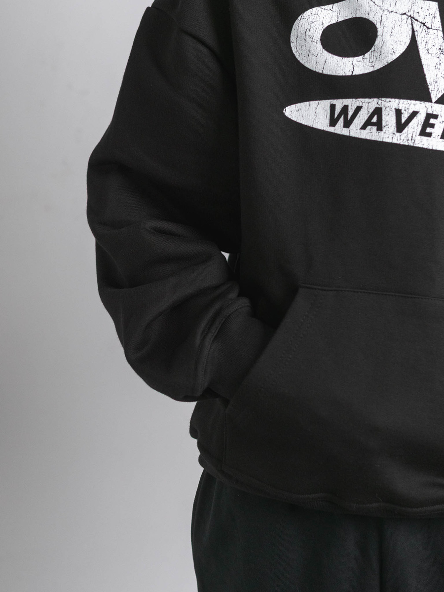 OVD Disc Logo Hoodie - Jet Black - Szeroka bluza z kapturem o minimalistycznym kroju oversize