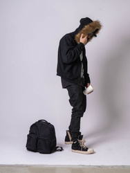 HEAVY FUR ZIP HOODIE - Onyx Black