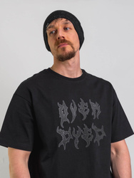 OVD Bark Logo Luźna koszulka z grubej bawełny, nadruk reflective, oversize