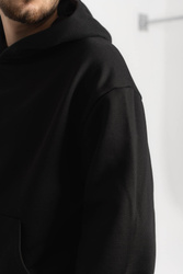 OVD Disc Logo Hoodie - Jet Black - Szeroka bluza z kapturem o minimalistycznym kroju oversize