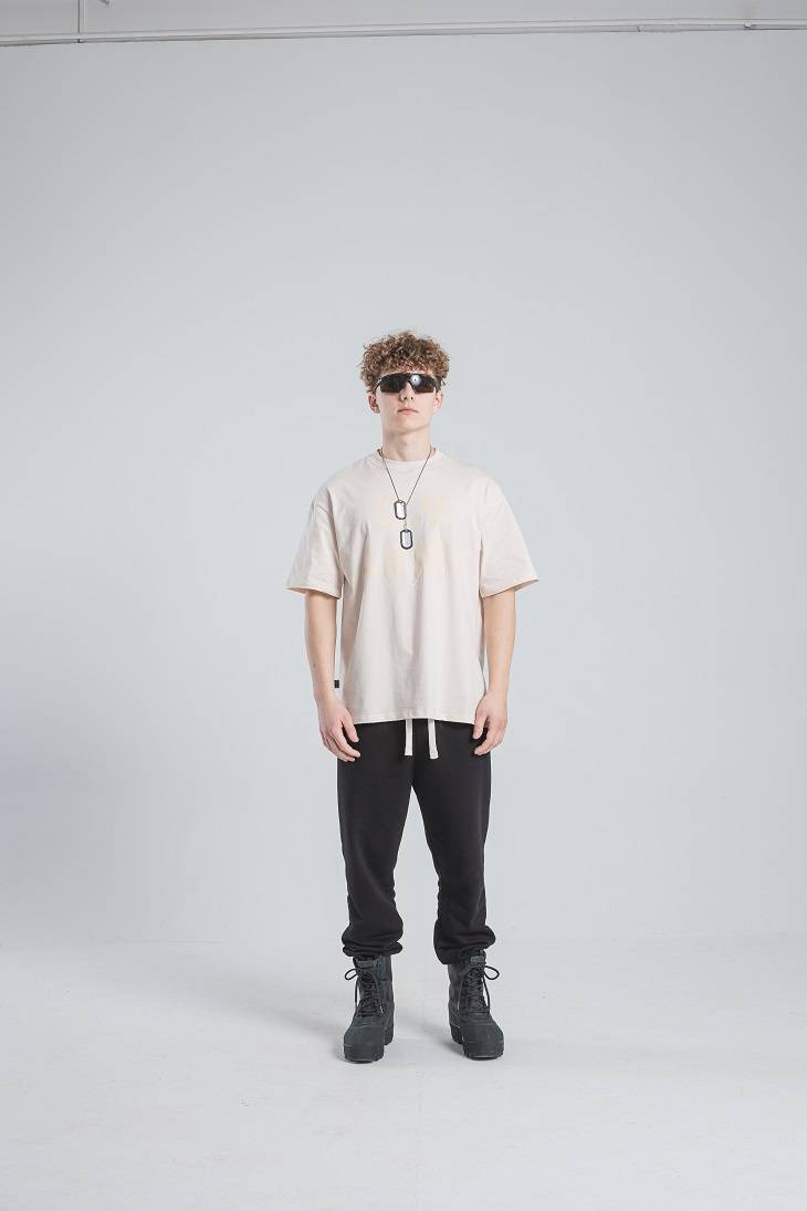 OVER ARMY Tee - Steinbeige