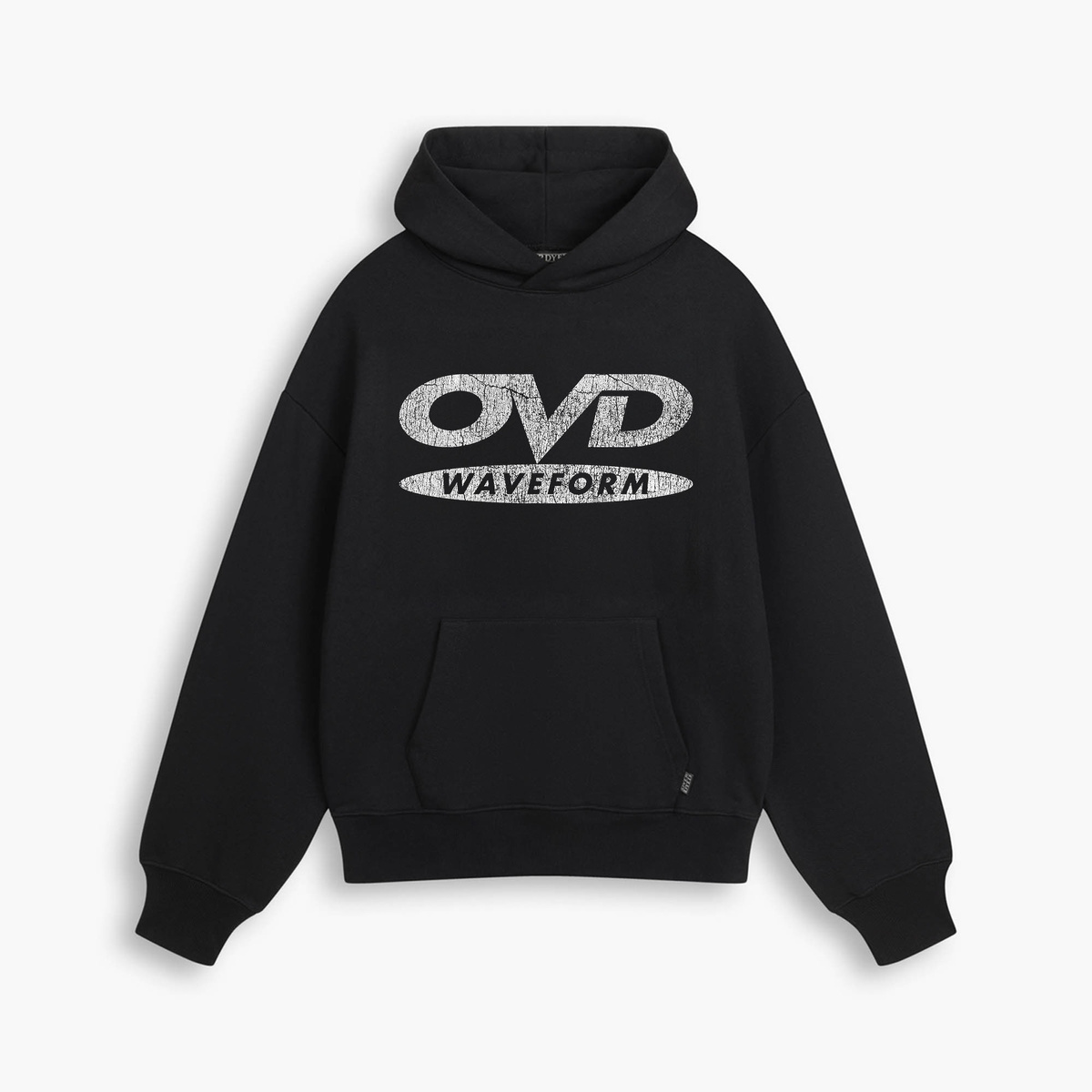 OVD Disc Logo Hoodie - Jet Black - Szeroka bluza z kapturem o minimalistycznym kroju oversize