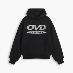 OVD Disc Logo Hoodie - Jet Black - Szeroka bluza z kapturem o minimalistycznym kroju oversize