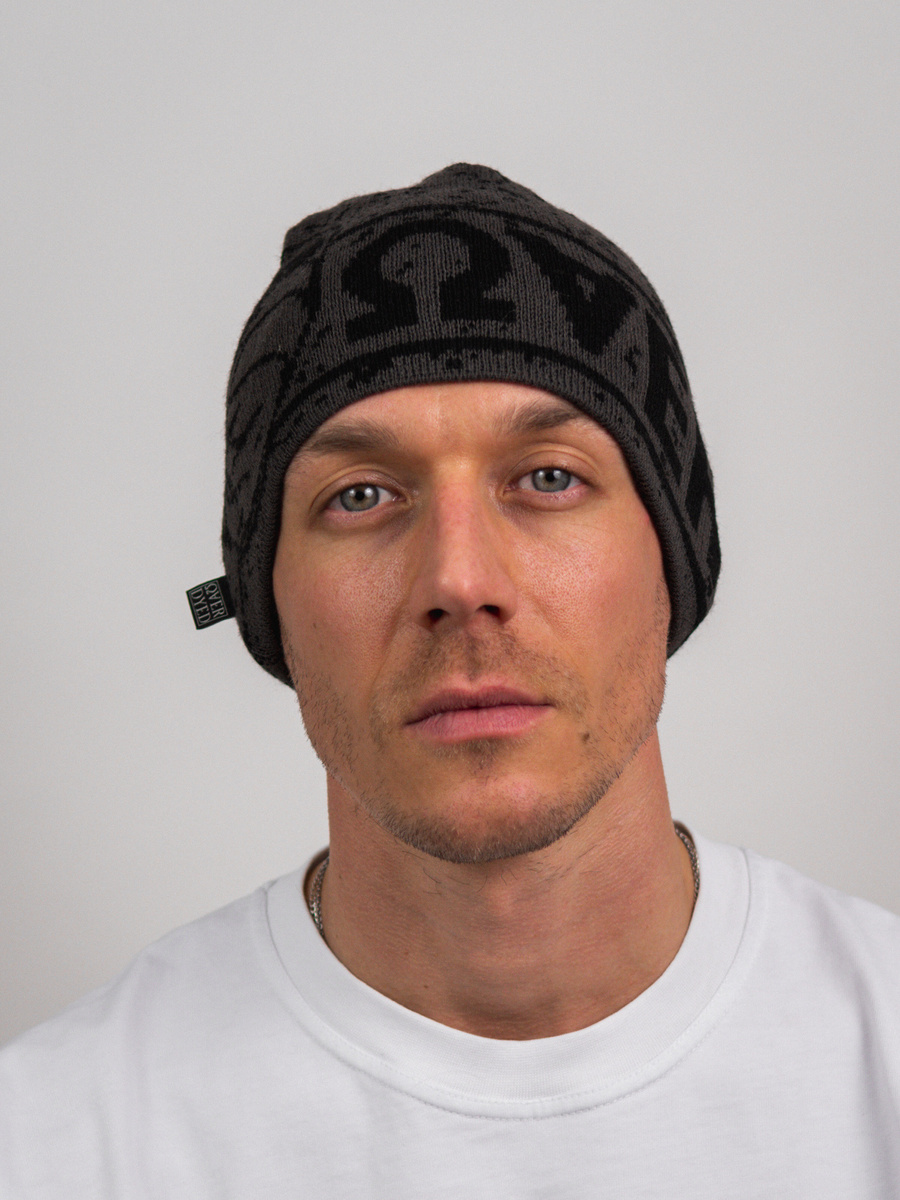 Riot Skull Beanie - Grey Graphite