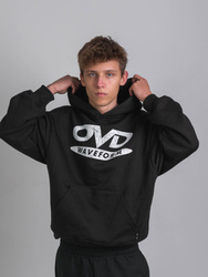 OVD Disc Logo Hoodie - Jet Black - Szeroka bluza z kapturem o minimalistycznym kroju oversize