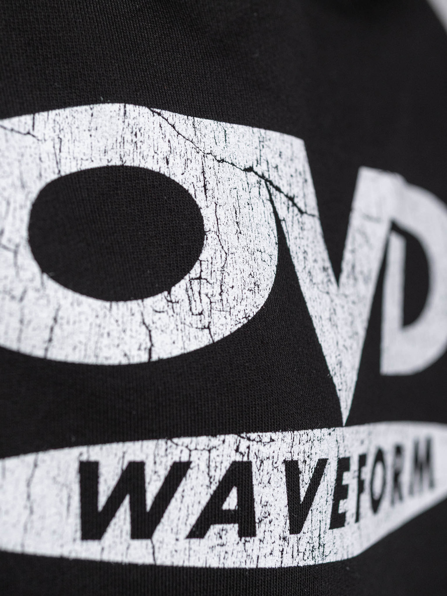 OVD Disc Logo Hoodie - Jet Black - Szeroka bluza z kapturem o minimalistycznym kroju oversize