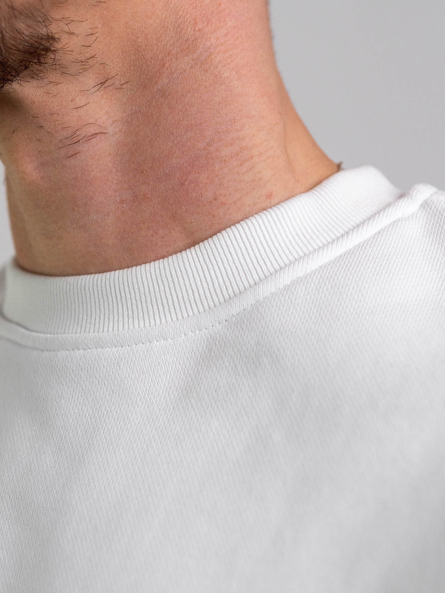 HEAVY AESTHETIC LOGO CREW - Pure White