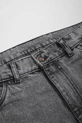 Stitched Loose Denim -  Washed Grey