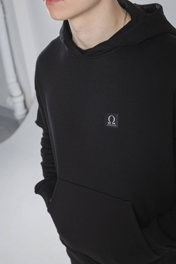 AESTHETIC LOGO HOOD - Onyx Black