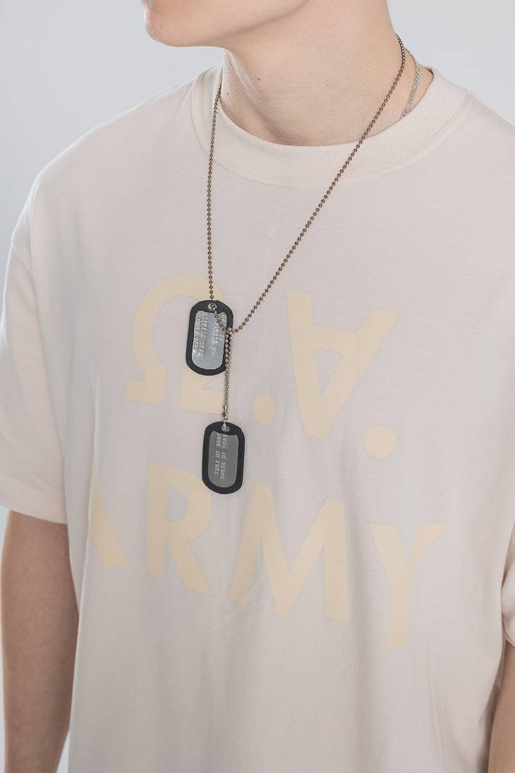 OVER ARMY Tee - Stone Beige