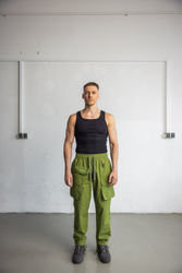 Utility Cargo Pants Cerignola Olive- Długie Bojówki typu Cargo z kieszeniami