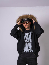 HEAVY FUR ZIP HOODIE - Onyx Black