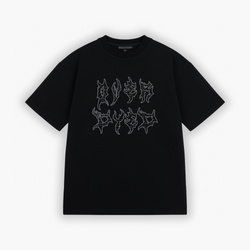 OVD Bark Logo Luźna koszulka z grubej bawełny, nadruk reflective, oversize