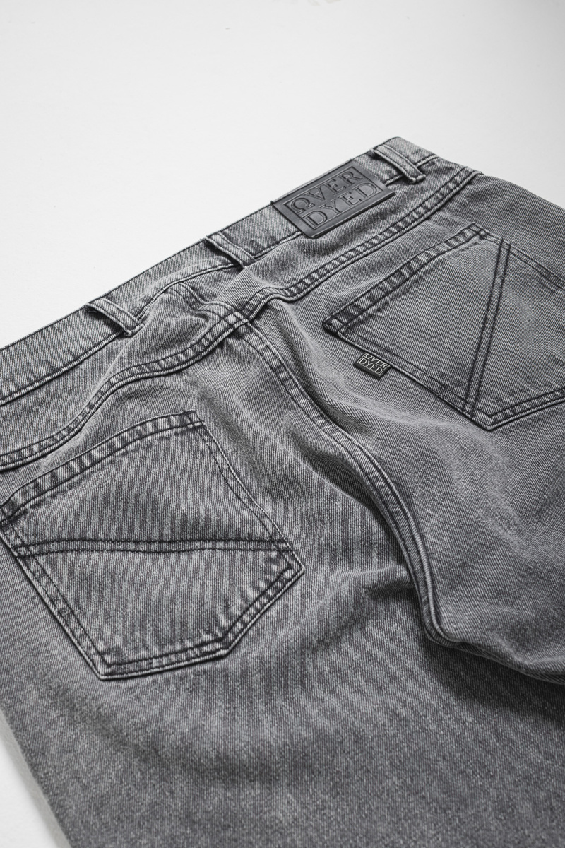 Stitched Loose Denim -  Washed Grey