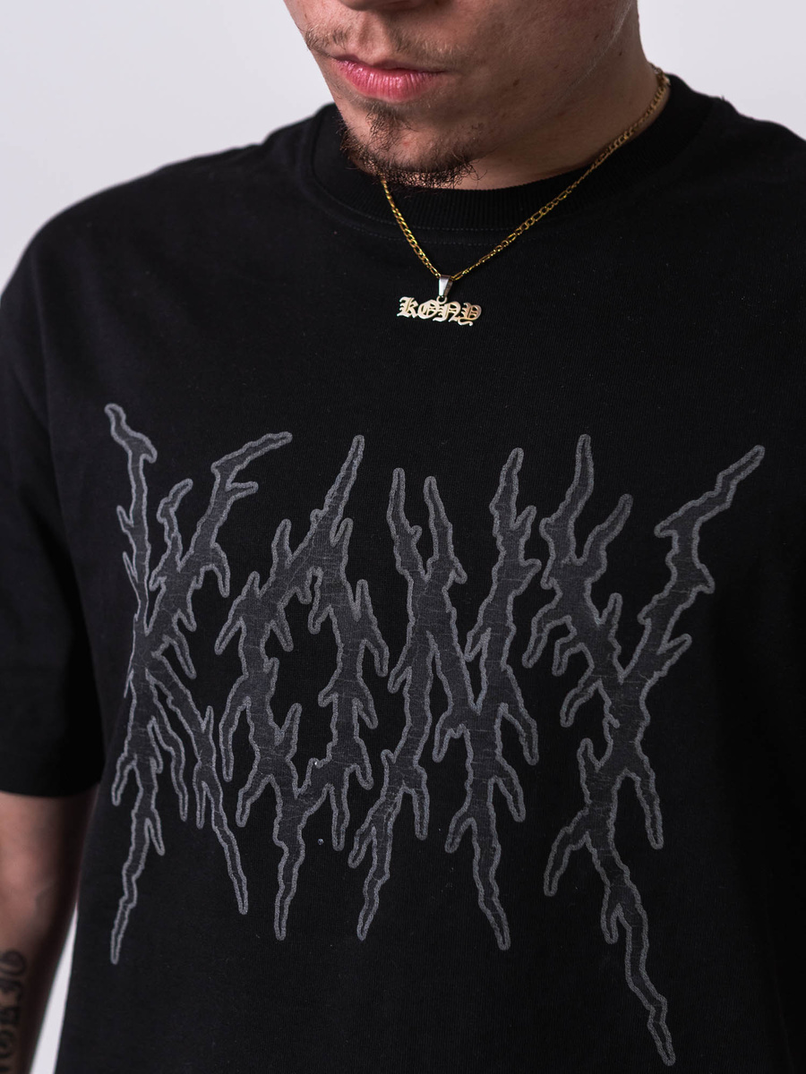 OVD x KONY Tee  - Luźna koszulka z grubej bawełny, nadruk reflective, oversize