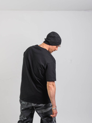 OVD Bark Logo Luźna koszulka z grubej bawełny, nadruk reflective, oversize