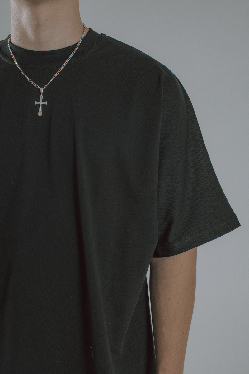 Koszulka Heavyweight Kimono Tee v2 Jet Black - NEVER LOOK BACK