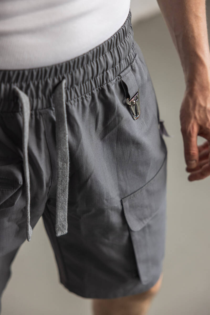 Utility OverShorts Concrete Grey - Krótkie Spodenki typu Cargo z kieszeniami