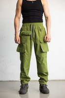 Utility Cargo Pants Cerignola Olive- Długie Bojówki typu Cargo z kieszeniami