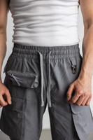 Utility OverShorts Concrete Grey - Krótkie Spodenki typu Cargo z kieszeniami