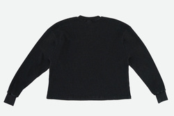 Waffle Knit OMEGA Top - Limbo Black